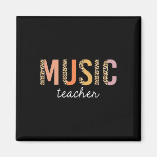 Leopard Music Teacher Cute Back to School Supplies Magnet