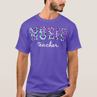 Leopard Music Teacher Cute Back to School Supplies T-Shirt