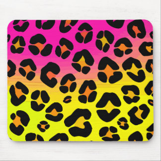 Leopard neon mouse pad
