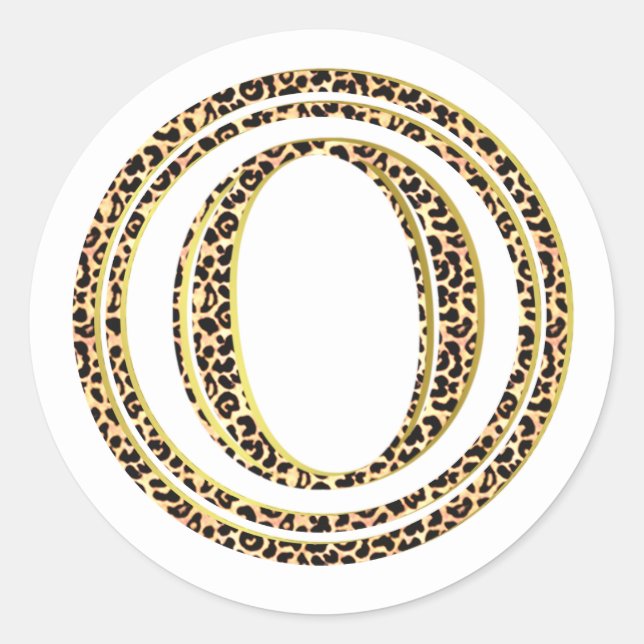 Leopard O Classic Round Sticker (Front)