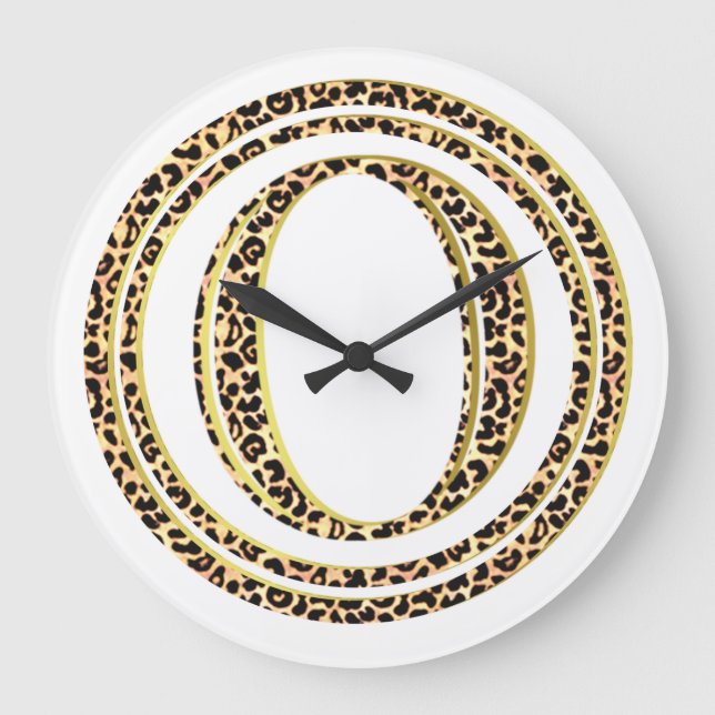 Leopard O Large Clock (Front)
