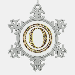Leopard O Snowflake Pewter Christmas Ornament