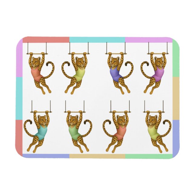Leopard on a trapeze Flexible Photo Magnet (Horizontal)
