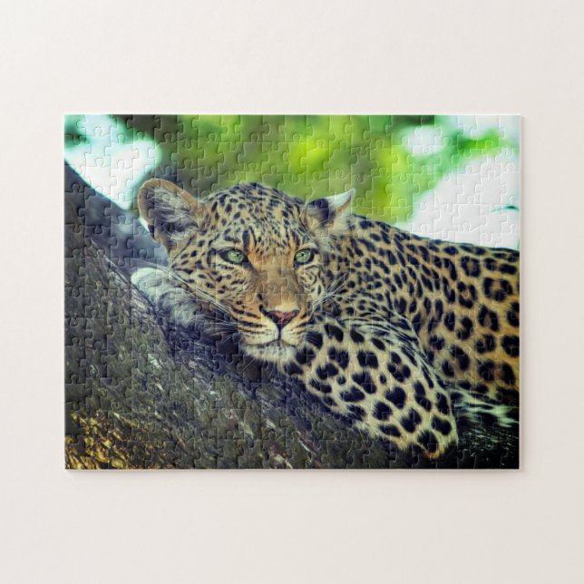 Leopard on a Tree Majestic Big Cat  Jigsaw Puzzle (Horizontal)