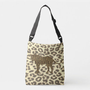 leopard on leopard faux fur cross body bag