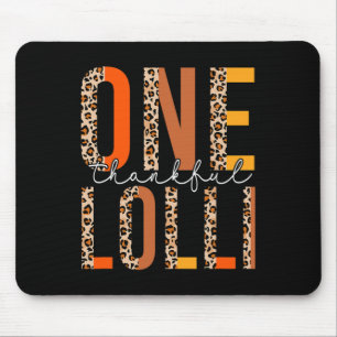 Leopard One Thankful Lolli Fall Vibes Thanksgiving Mouse Pad
