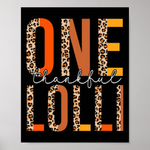 Leopard One Thankful Lolli Fall Vibes Thanksgiving Poster