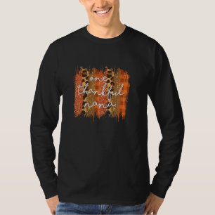 Leopard One Thankful Nana Blessed Nana Fall Thanks T-Shirt