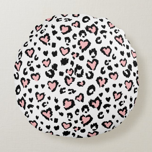 Leopard or jaguar seamless pattern, textured fashi round cushion (Front)