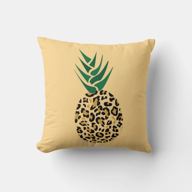 Leopard or Pineapple? Funny illusion picture Cushion (Front)