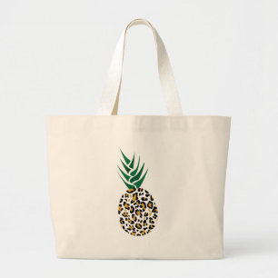 Leopard or Pineapple? Funny illusion picture Large Tote Bag