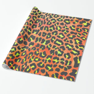 Leopard Orange and Yellow Print Wrapping Paper