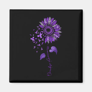 Leopard Overdose Awareness Purple Ribbon Magnet