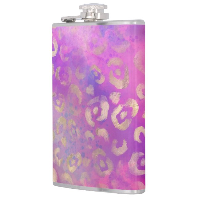 Leopard Paint Series Design 11  Hip Flask (Left)