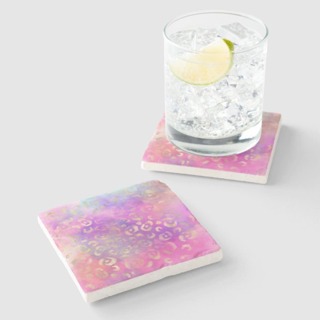 Leopard Paint Series Design 11 Stone Coaster (Side)