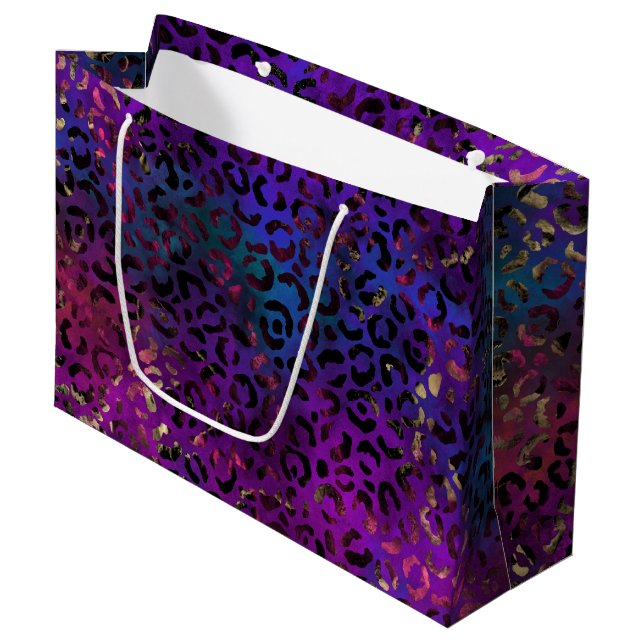 Leopard Paint Series Design 16  Large Gift Bag (Front Angled)