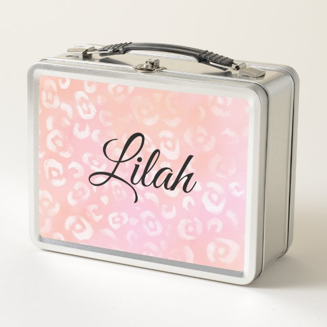 Leopard Paint Series Design 1(customisable) Metal Lunch Box (Front)
