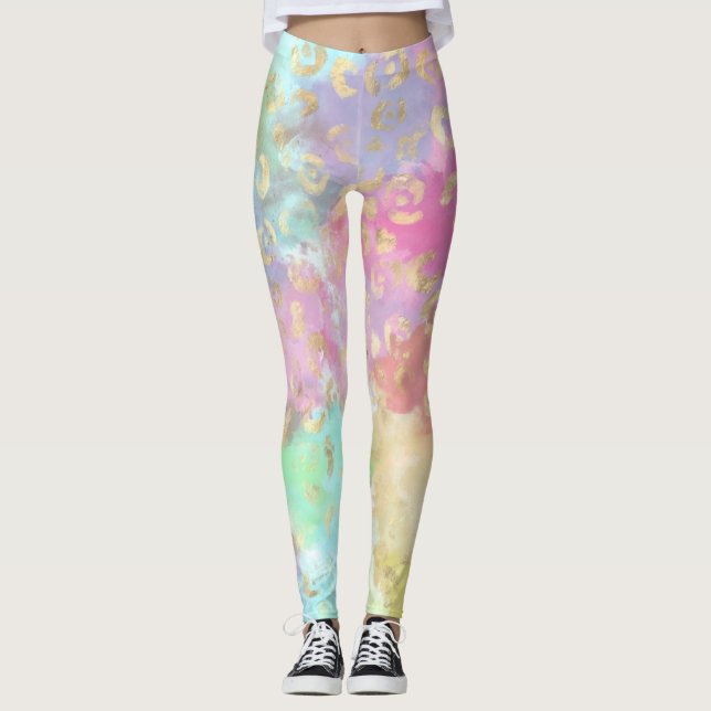 Leopard Paint Series Design 2    Leggings (Front)