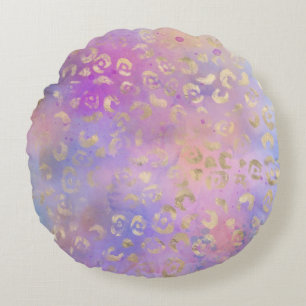 Leopard Paint Series Design 8 Pouf Round Cushion