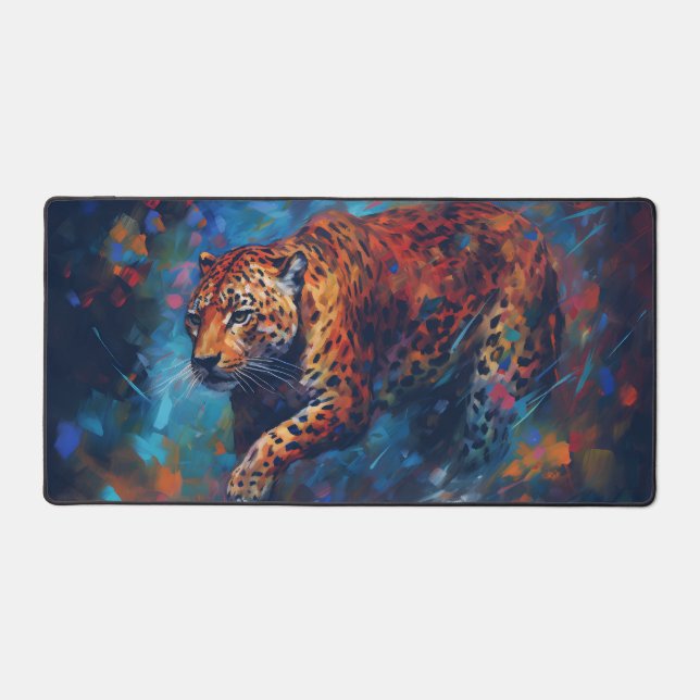 Leopard Painting  Desk Mat (Front)