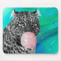 Leopard Panther Black White Pink Bubble Gum Blue