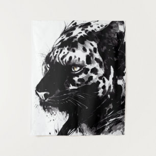 Leopard Panther Wild Nature Free Spirit Art Brush Tapestry