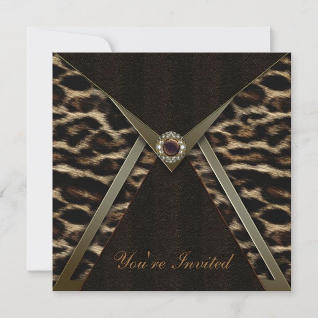 Leopard Party Invitation Template (Front)