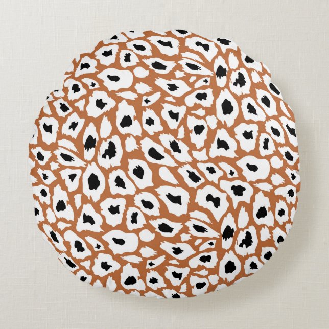 Leopard pattern, african animal print design round cushion (Front)