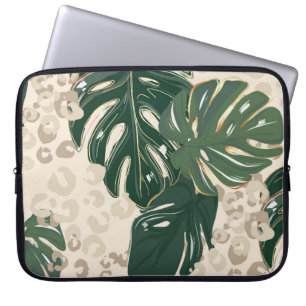 Leopard pattern, animal print seamless design gree laptop sleeve