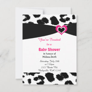 Leopard Pattern Baby Shower Invitation