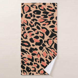 Leopard pattern bath towel