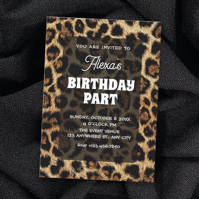 Leopard pattern birthday invitation (Creator Uploaded)