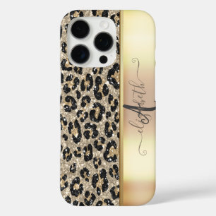 Leopard Pattern Black Bronze Monogram     iPhone 16 Pro Case