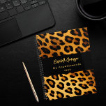 Leopard pattern brown black 2025 planner<br><div class="desc">Elegant,  cool,  glamourous brown and black leopard pattern.  Personalise and add your name and a title. The name is written with a modern hand lettered style script.</div>