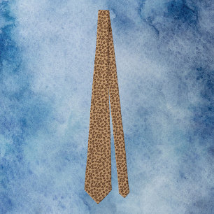Leopard Pattern Brown Tie