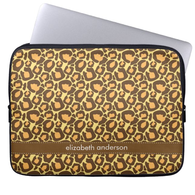 Leopard Pattern Custom Laptop Sleeve (Front)