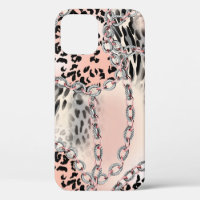 Leopard pattern, flowers, chain, roses