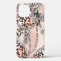Leopard pattern, flowers, chain, roses