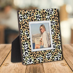 Leopard Pattern Frameless Photo Easel Back Plaque<br><div class="desc">Made to look dimensional, a leopard pattern creates a beautiful frame for your favourite photo on this tabletop plaque with a built-in easel. The image is put directly on the hardboard panel for a stunningly crisp image with an easy wipe clean surface. Great as a gift or to display your...</div>