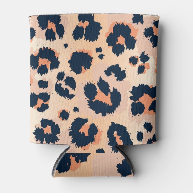 Leopard Pattern: Funny Seamless Design Can Cooler (Front)