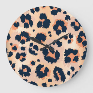 Leopard Pattern: Funny Seamless Design Large Clock