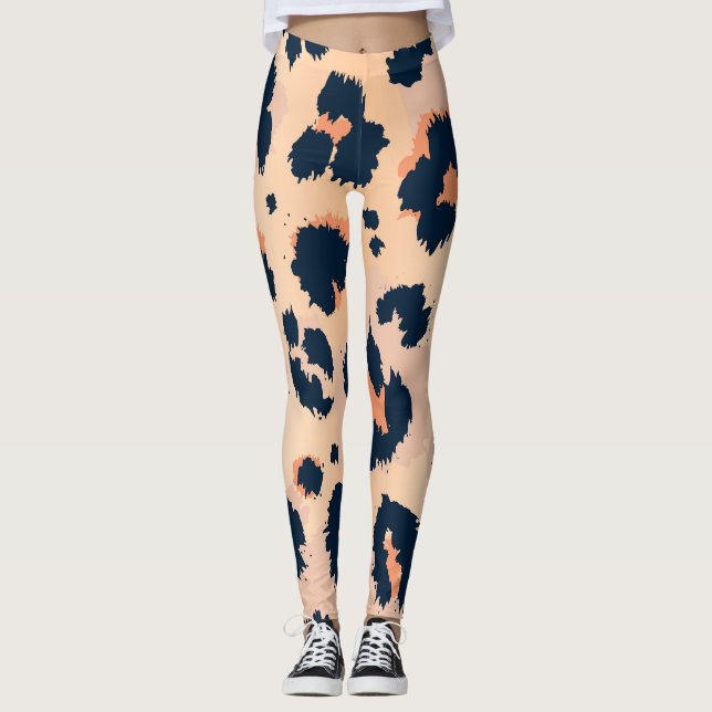 Leopard Pattern: Funny Seamless Design Leggings (Front)