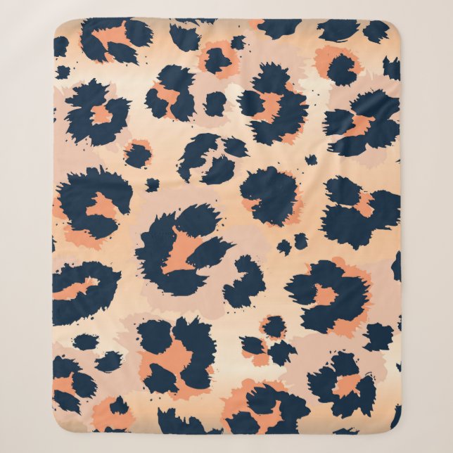 Leopard Pattern: Funny Seamless Design Sherpa Blanket (Front)