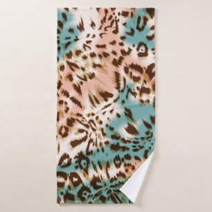 Leopard pattern illustration, animal print  bath towel