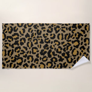 Leopard Pattern in Natural  2 Beach Towel