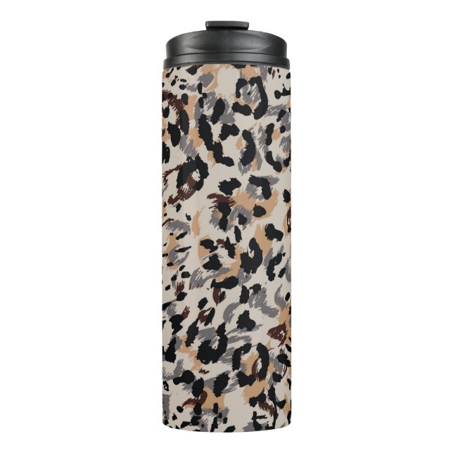 Leopard pattern, jaguar pattern, animal fur thermal tumbler (Front)