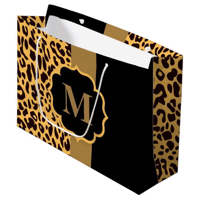Leopard Pattern Large Gift Bag (Front Angled)