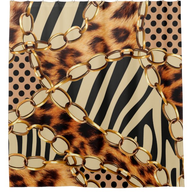 Leopard Pattern, Leopard Print, Animal print,  Shower Curtain (Front)