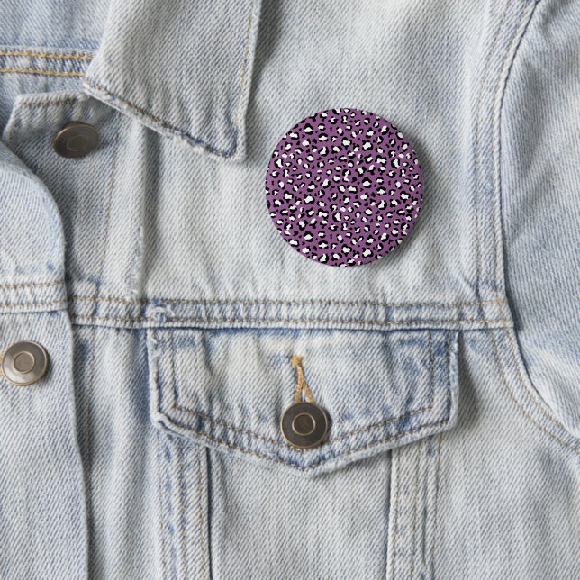 Leopard Pattern, Leopard Spots, Purple Leopard 6 Cm Round Badge (In Situ)