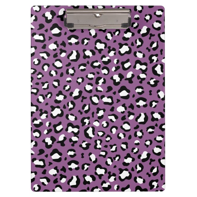 Leopard Pattern, Leopard Spots, Purple Leopard Clipboard (Front)